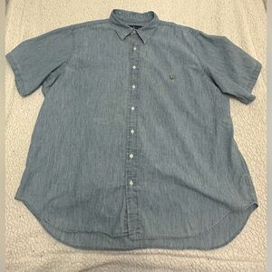 2XB Ralph Lauren Light Blue Casual Button Down Short Sleeve Shirt